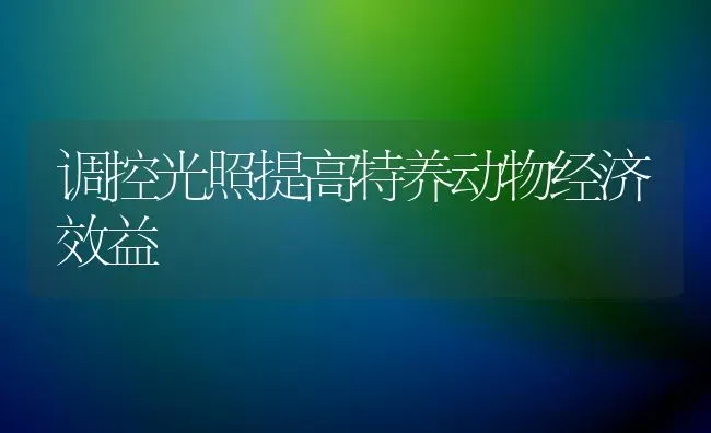 调控光照提高特养动物经济效益 | 淡水养殖