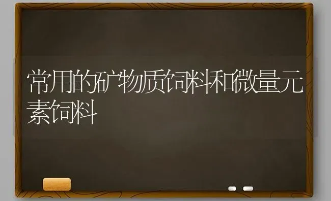 常用的矿物质饲料和微量元素饲料 | 动物养殖饲料