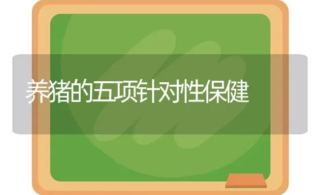 养猪的五项针对性保健 | 家畜养殖