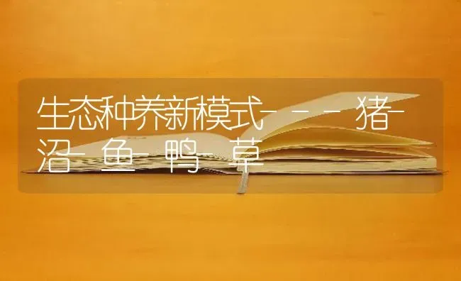 生态种养新模式---猪-沼-鱼-鸭-草 | 家畜养殖