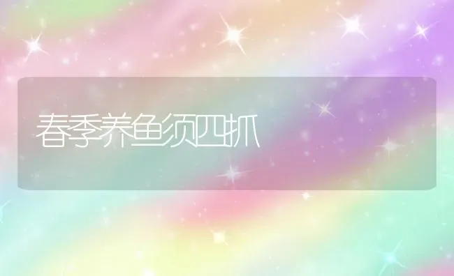 春季养鱼须四抓 | 淡水养殖