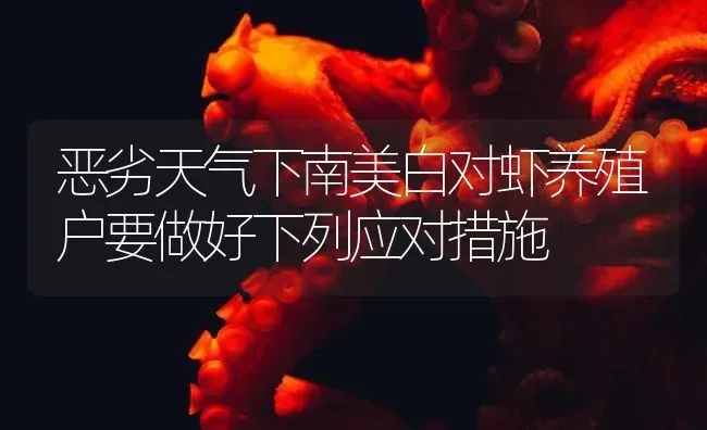 恶劣天气下南美白对虾养殖户要做好下列应对措施 | 海水养殖