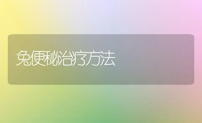 兔便秘治疗方法 | 家畜养殖