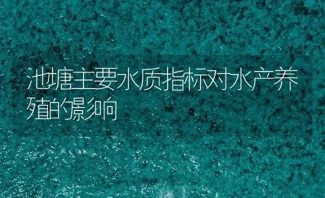 池塘主要水质指标对水产养殖的影响 | 动物养殖百科