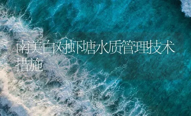 南美白对虾塘水质管理技术措施 | 海水养殖