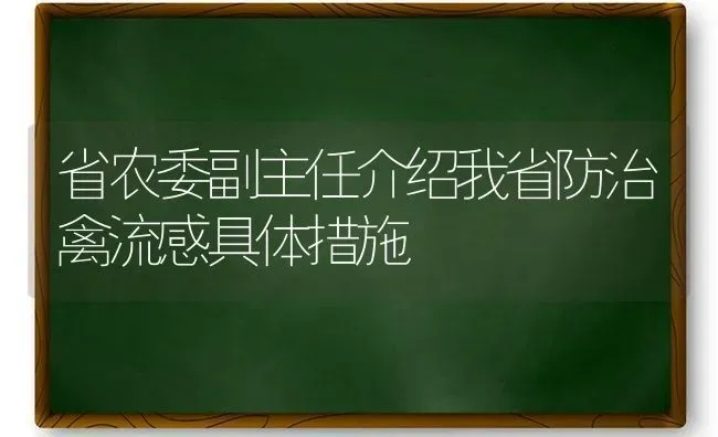 省农委副主任介绍我省防治禽流感具体措施 | 家禽养殖