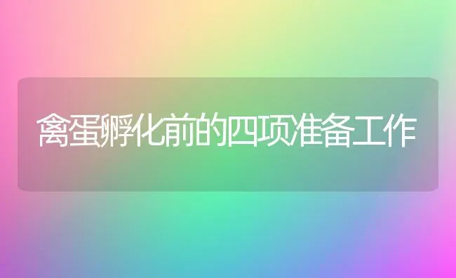 禽蛋孵化前的四项准备工作 | 家禽养殖