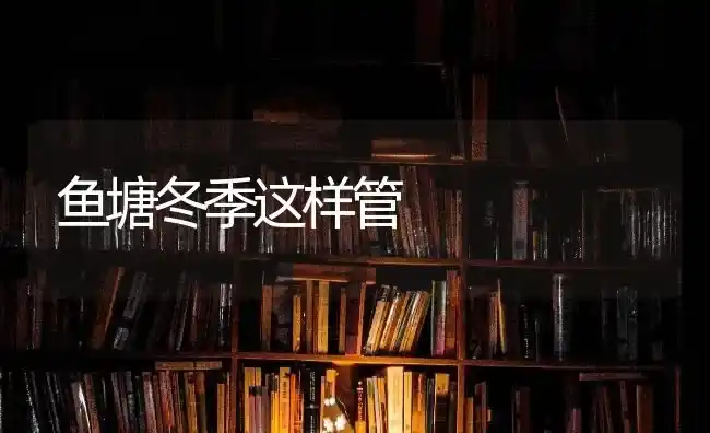 鱼塘冬季这样管 | 淡水养殖