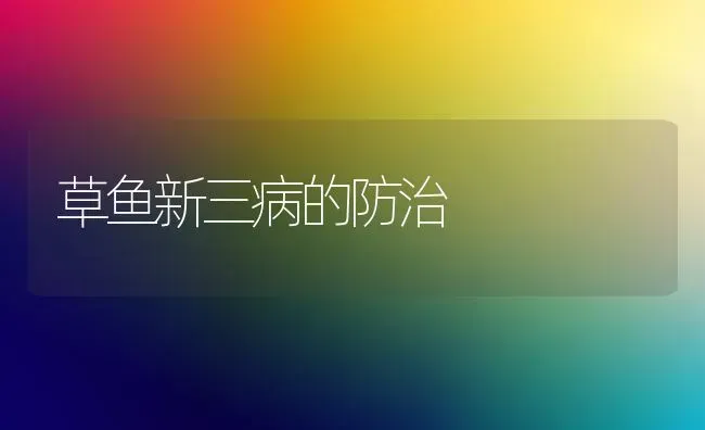 草鱼新三病的防治 | 淡水养殖