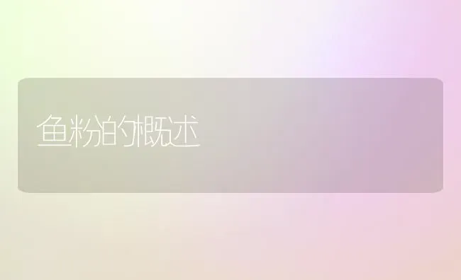 鱼粉的概述 | 淡水养殖