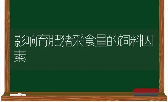 影响育肥猪采食量的饲料因素 | 家畜养殖