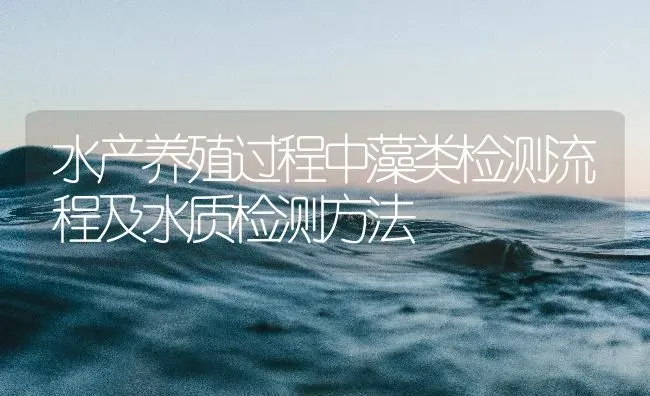 水产养殖过程中藻类检测流程及水质检测方法 | 动物养殖百科