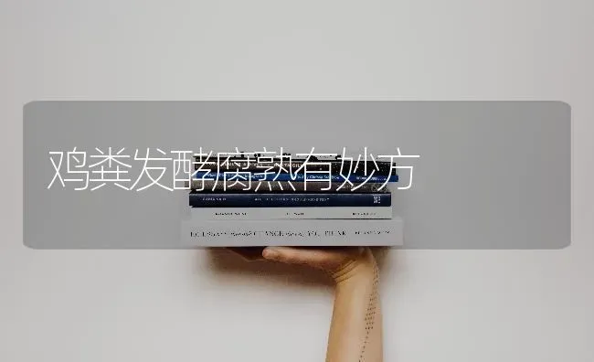 鸡粪发酵腐熟有妙方 | 家禽养殖