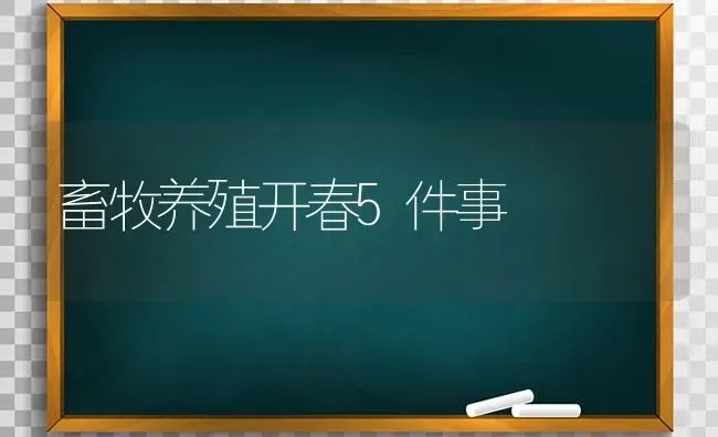 畜牧养殖开春5件事 | 家畜养殖