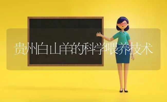 贵州白山羊的科学喂养技术 | 家畜养殖