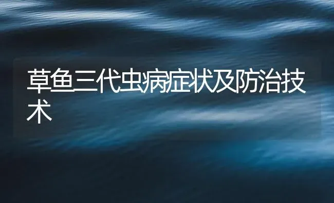 草鱼三代虫病症状及防治技术 | 养殖病虫害防治