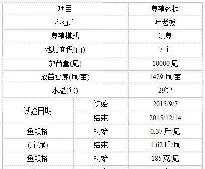 广东台山罗非鱼养殖户使用鱼三宝阶段性养殖数据展示