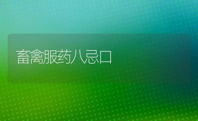 畜禽服药八忌口 | 养殖病虫害防治