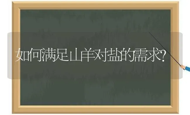 如何满足山羊对盐的需求？ | 家畜养殖