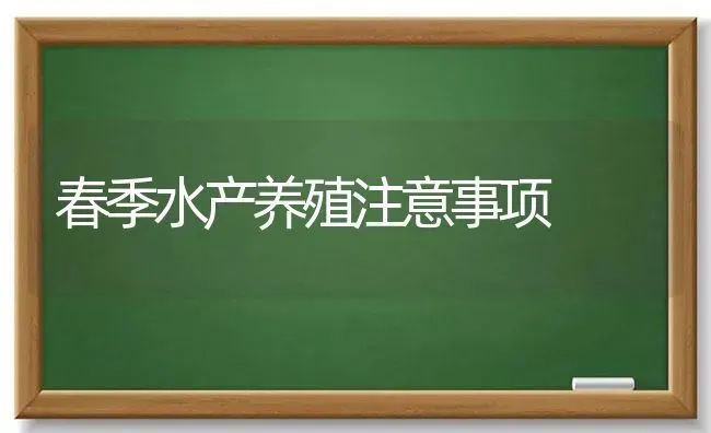 春季水产养殖注意事项 | 动物养殖百科