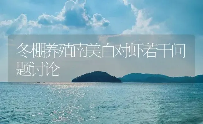 冬棚养殖南美白对虾若干问题讨论 | 海水养殖