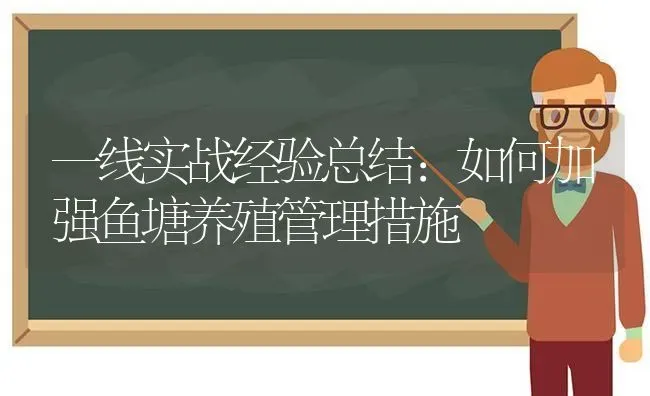一线实战经验总结：如何加强鱼塘养殖管理措施 | 动物养殖百科