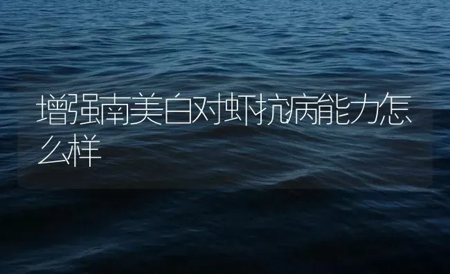 增强南美白对虾抗病能力怎么样 | 海水养殖