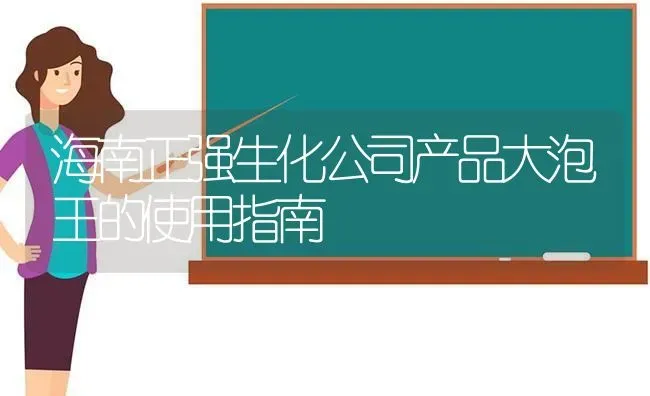 海南正强生化公司产品大泡王的使用指南 | 动物养殖百科