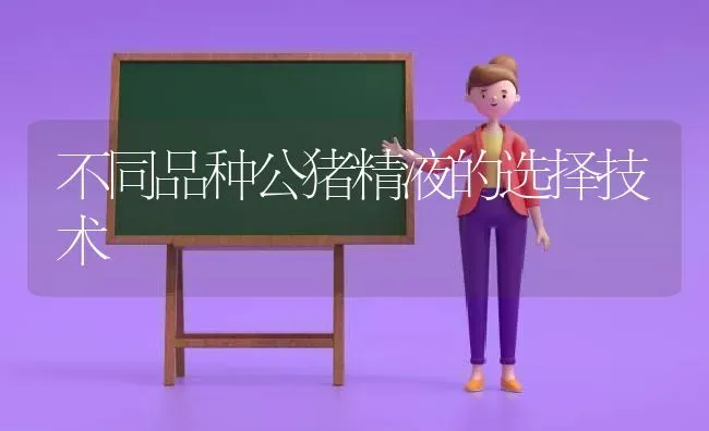 不同品种公猪精液的选择技术 | 家畜养殖