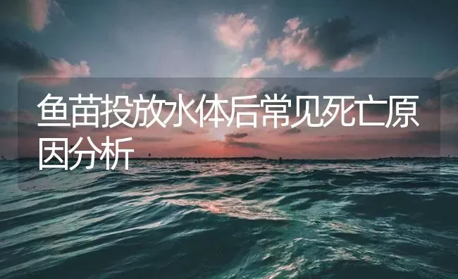 鱼苗投放水体后常见死亡原因分析 | 养殖病虫害防治