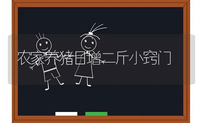 农家养猪日增二斤小窍门 | 家畜养殖