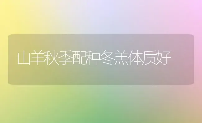 山羊秋季配种冬羔体质好 | 家畜养殖