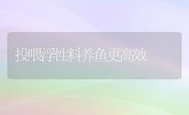 投喂浮性料养鱼更高效 | 动物养殖饲料