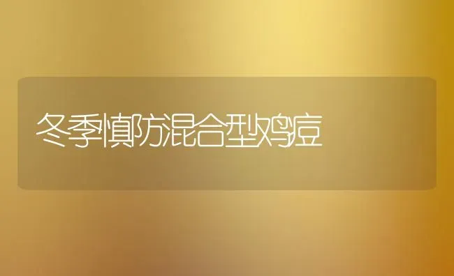 冬季慎防混合型鸡痘 | 家禽养殖