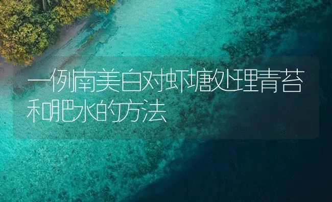 一例南美白对虾塘处理青苔和肥水的方法 | 海水养殖