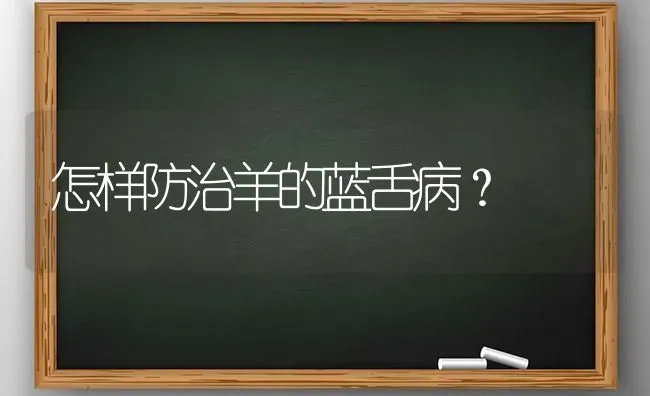 怎样防治羊的蓝舌病？ | 家畜养殖