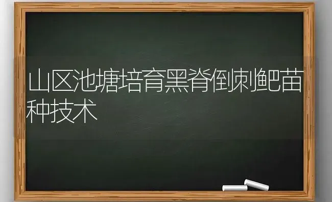 山区池塘培育黑脊倒刺鲃苗种技术 | 动物养殖百科