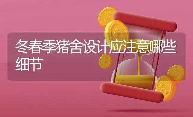 冬春季猪舍设计应注意哪些细节 | 家畜养殖