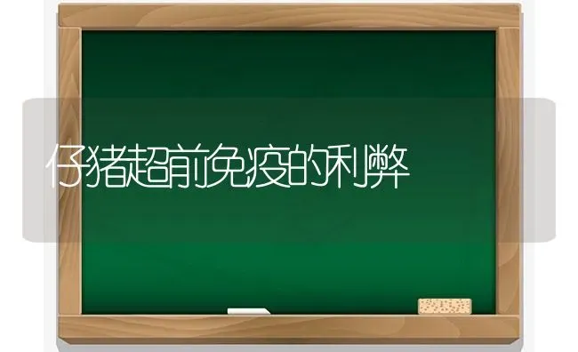 仔猪超前免疫的利弊 | 家畜养殖
