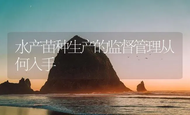 水产苗种生产的监督管理从何入手 | 淡水养殖