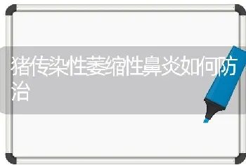 猪传染性萎缩性鼻炎如何防治