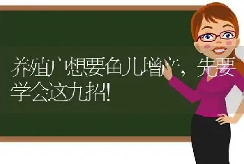 养殖户想要鱼儿增产,先要学会这九招！