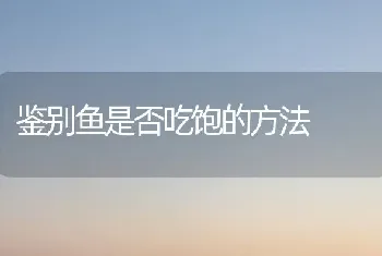 鉴别鱼是否吃饱的方法