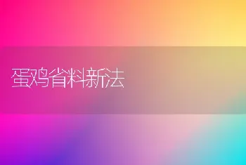 蛋鸡省料新法