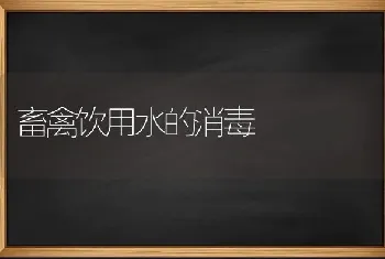 畜禽饮用水的消毒