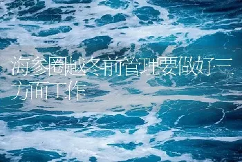 海参圈越冬前管理要做好三方面工作