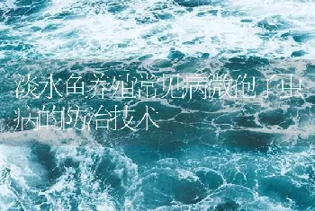 淡水鱼养殖常见病微孢子虫病的防治技术