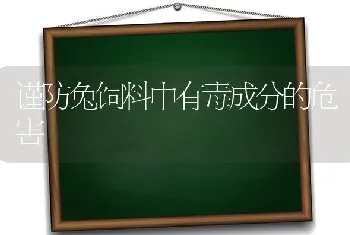 谨防兔饲料中有毒成分的危害