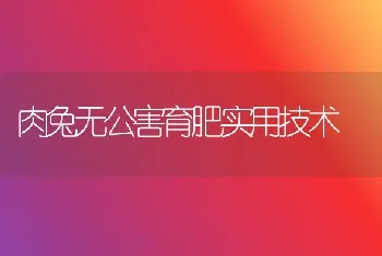 肉兔无公害育肥实用技术