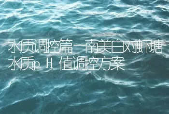 水质调控篇—南美白对虾塘水质pH值调控方案